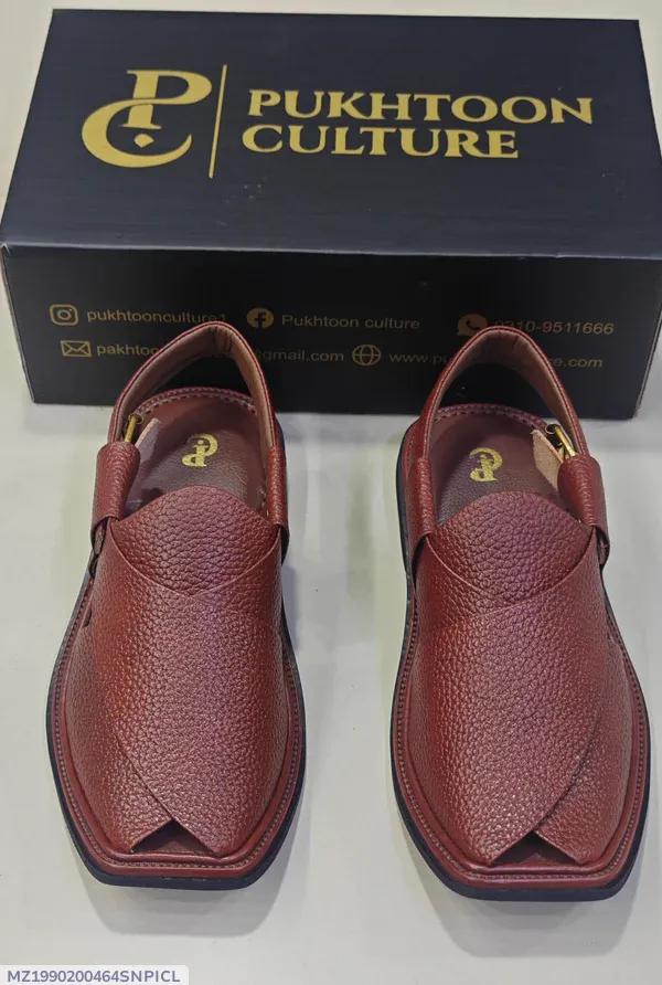 Men's PU Leather Plain Peshawari Chappal