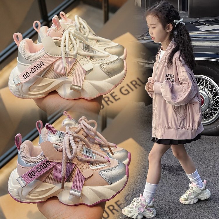 Girl's Mesh Sneakers 2025 - Korean Fashion Thick-Soled Shoes | Urban Buy