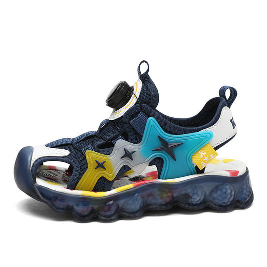 Children's Sports Sandals Summer New Toe Sandals Breathable Soft Sole Beach Shoes for Boys and Girls Swivel Button Sandals - Urban Buy Mall