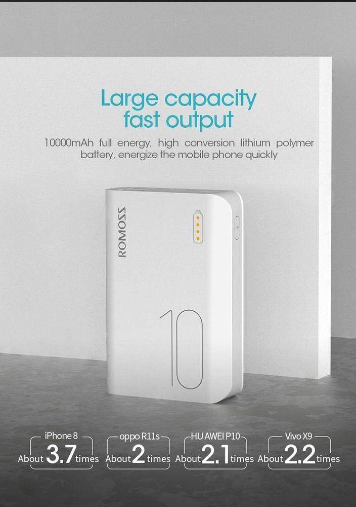 Portable 10000mAh Power Bank White Pakistan - Fast Charging Battery Pack | Urban Buy Mall | Lithium-Ion Polymer Battery | Dual USB Output Charger | Compact Travel Power Bank | Micro USB Input | Emergency Phone Charger | Affordable Portable Charger