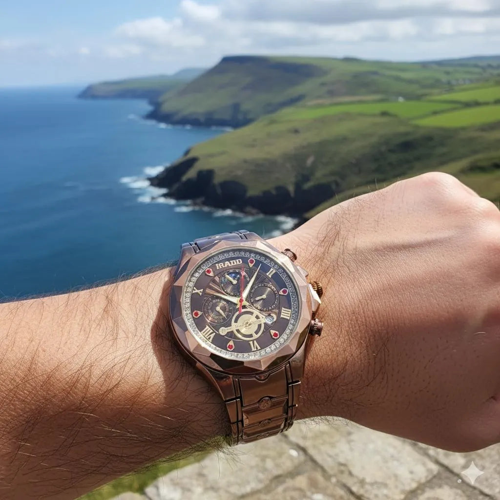 IRADD Men's Rose Gold Tone Multifunction Quartz Watch - Urban Buy Mall