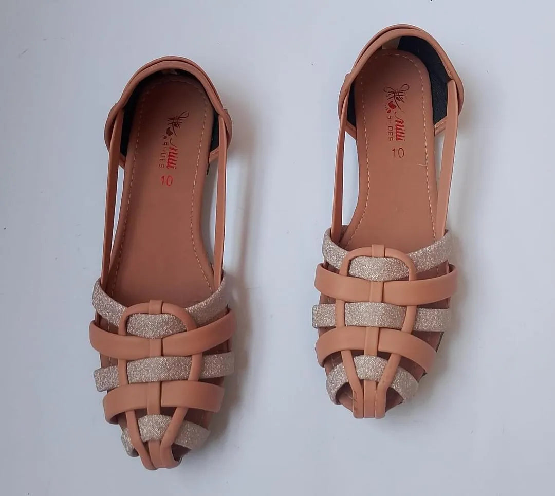 Women's Synthetic Leather Casual Pumps - Trendy Peach Heels for Formal