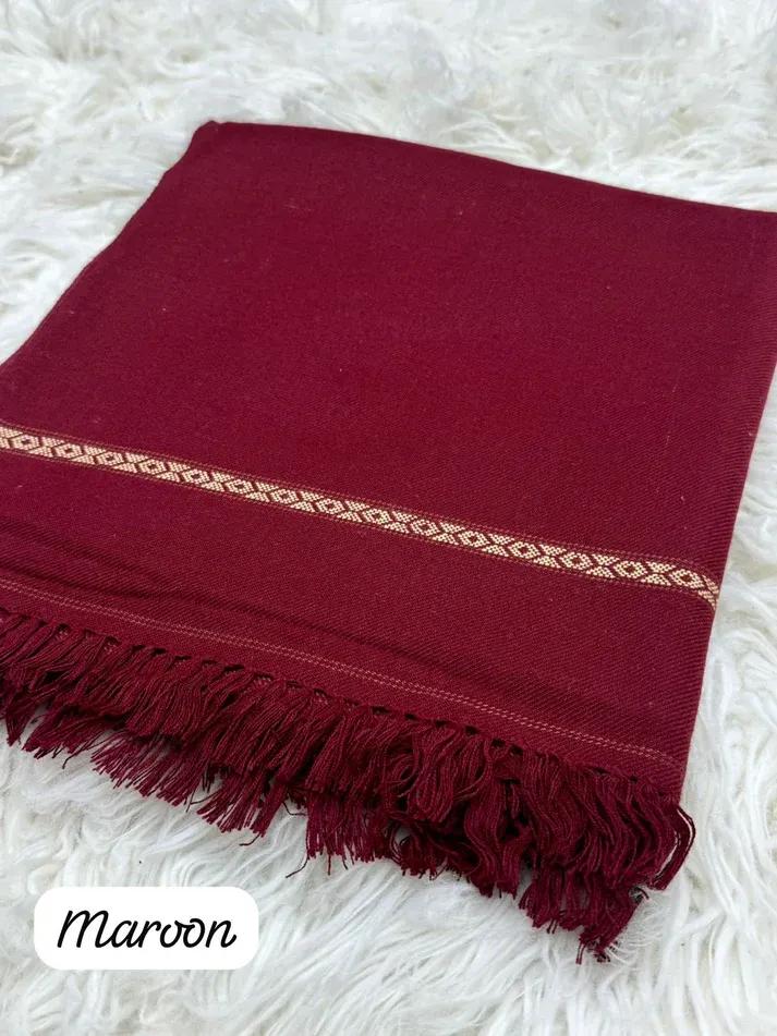 Buy Men's Pashmina Wool Shawl - Pure Soft Islampur Swat Khaddi Shawl | Gents Winter Shawl Pakistan | Acrylic Wool Plain Shawl 4 Meter | Elegant Same Border Design | Premium Quality Men's Chadar | Urban Buy Mall