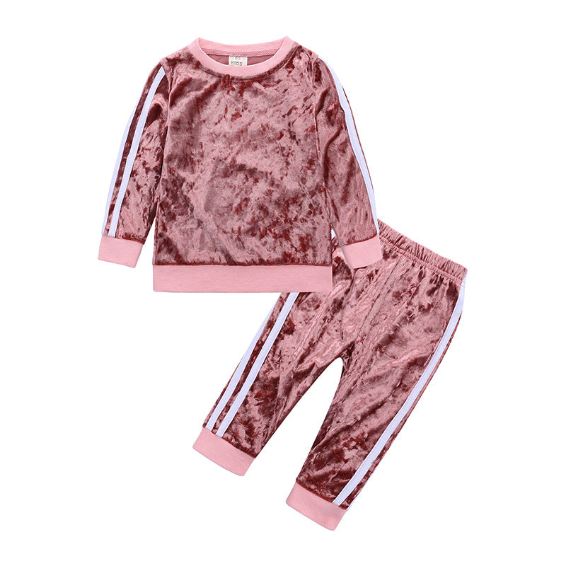 Children's clothing European American spring and autumn children's suit infant boys and girls baby two-piece set