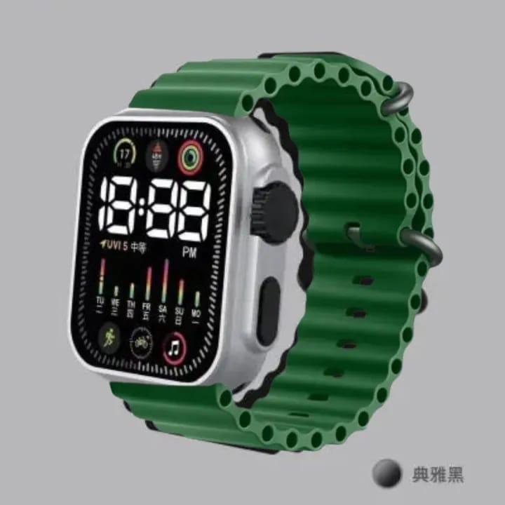 Unisex Waterproof Digital Display Watch - Square Case Rubber Strap | Urban Buy