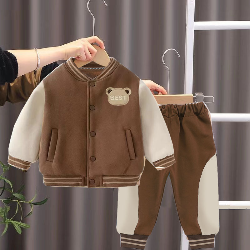 Baby's autumn clothing suit 2025 new boys' spring and autumn Western style two-piece set 0-1-5 years old children's foreign trade- Urban Buy Mall