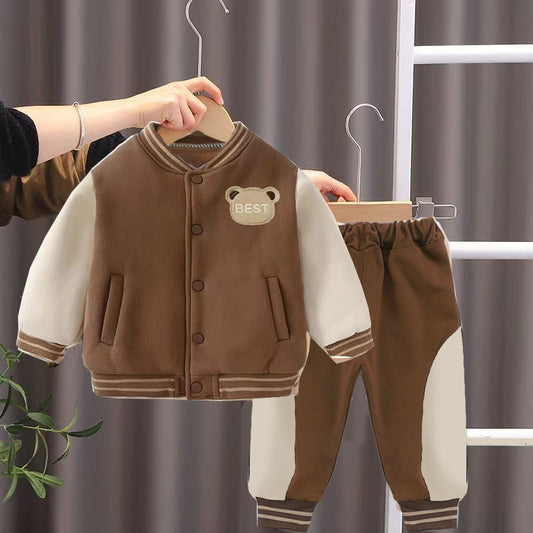 Baby's autumn clothing suit 2025 new boys' spring and autumn Western style two-piece set 0-1-5 years old children's foreign trade- Urban Buy Mall