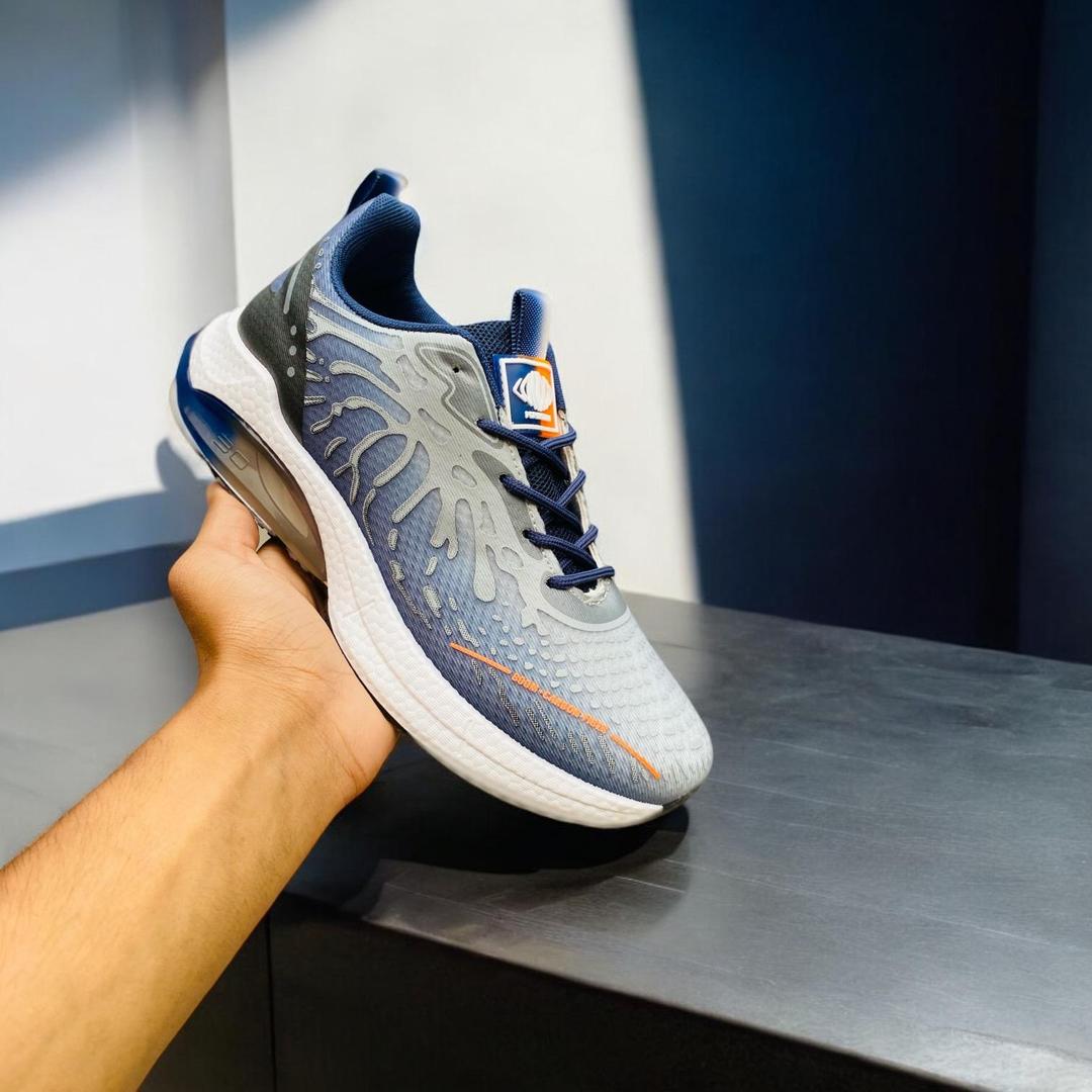 Men's Casual Sneakers Grey - Synthetic Leather Trendy Print Design | Urban Buy Mall