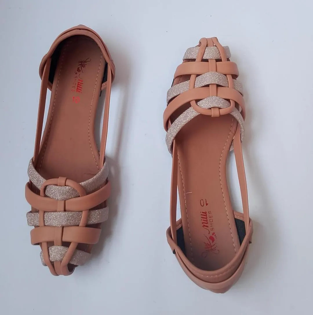 Women's Synthetic Leather Casual Pumps - Trendy Peach Heels for Formal