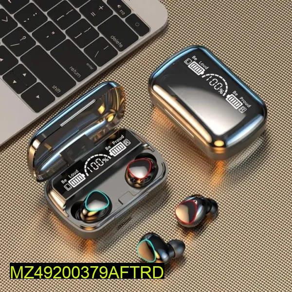 M10 Digital Display Earbuds Black - LED Power Case TWS | Urban Buy