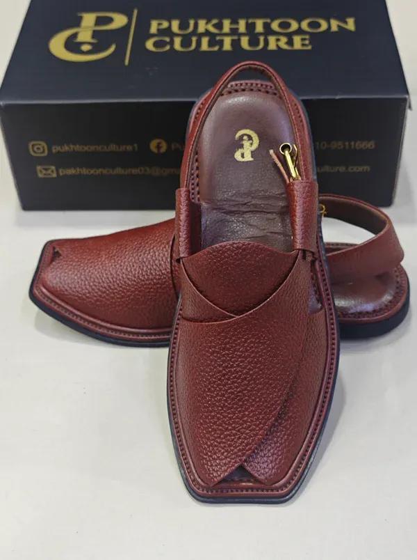 Men's PU Leather Plain Peshawari Chappal