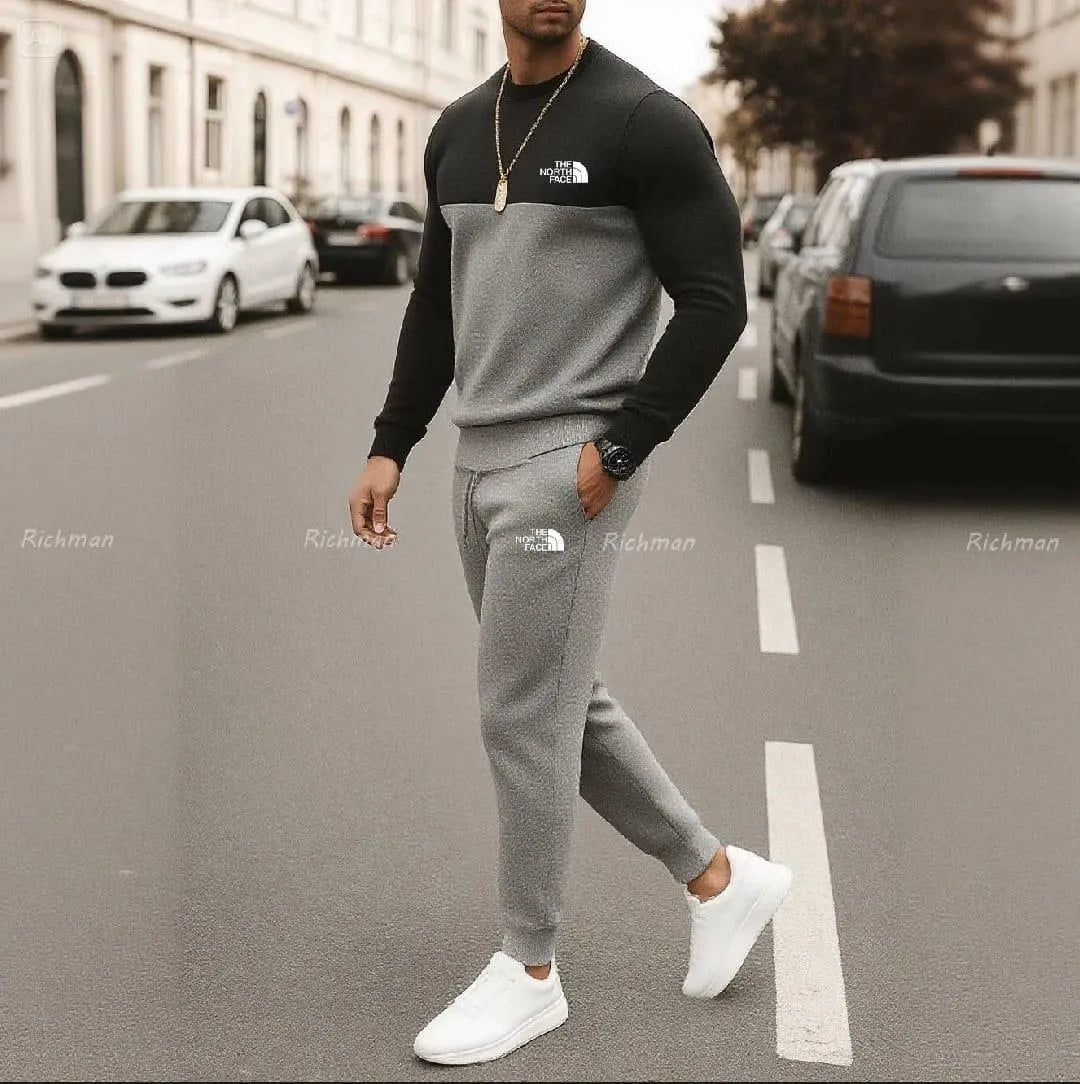 Men's Micro Printed Sweatshirt Track Suit - Urban Buy Mall