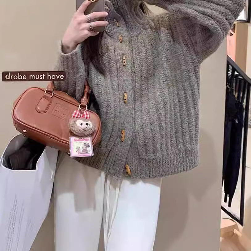 Stylish Trendy Japanese and Korean Style Lazy Style Turtleneck Sweater Women's Winter Retro Loose Small Warm Sweater All-match Coat Trendy