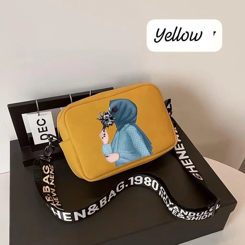 Girl's Crossbody Bag Yellow - PU Leather Printed Bag | Urban Buy