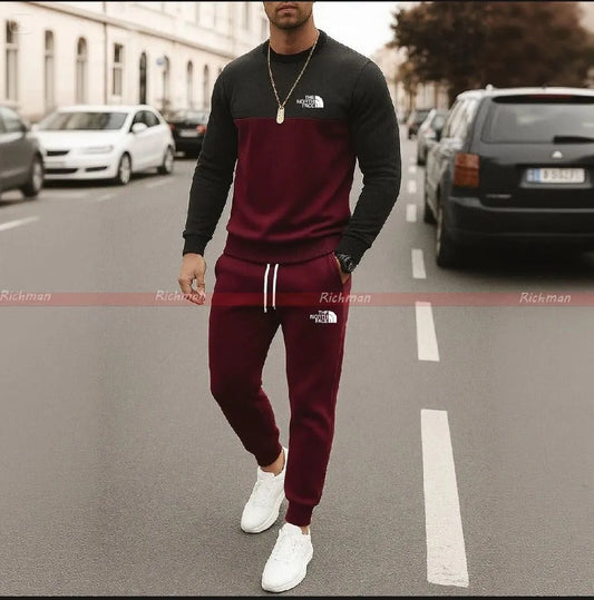 Men's Micro Printed Sweatshirt Track Suit - Urban Buy Mall