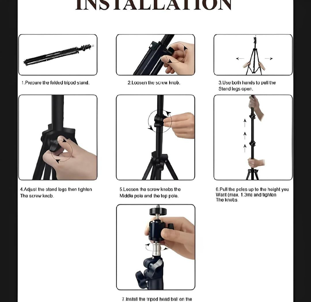 LED Ring Light with Metal Tripod Stand & Mobile Holder - Multicolor Lighting - 3 Pieces Urban Buy Accessories