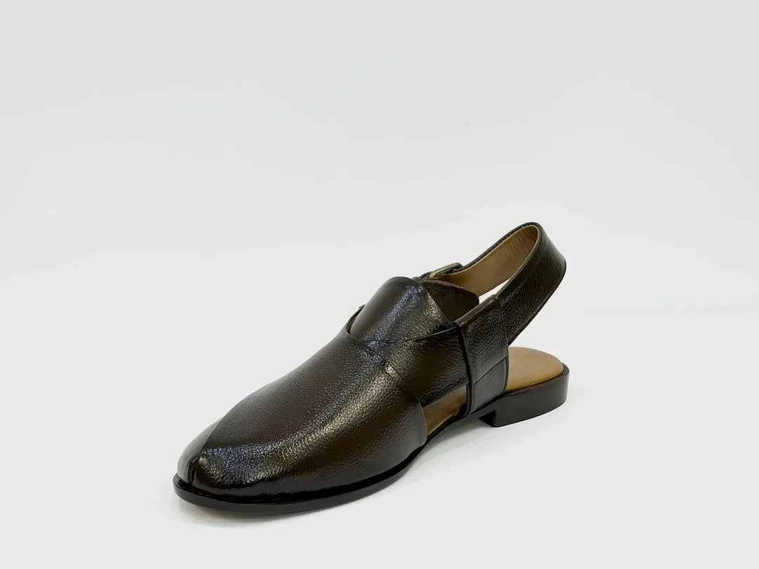 Men's Leather Textured Peshawari Zalmi Chappal