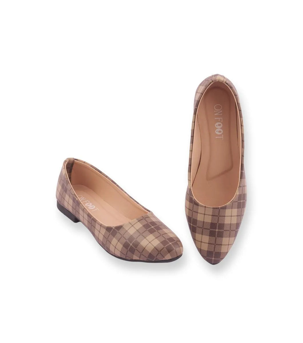 Sleek Soul 043 Lite Brown Rexine Printed Pumps for Women | Fancy Formal Casual Semi-Formal College Footwear | Premium Quality Ladies Shoes | Versatile Elegant Design | Comfortable All-Day Wear | Urban Buy Mall Pakistan
