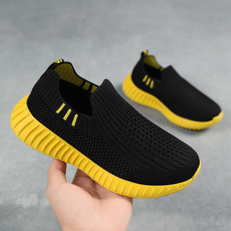 Fujian Kidsren's Shoes  2025 Spring and Summer New Single-Layer Fly-Woven Mesh Kidsren's Shoes Slip-On Lazy Casual Shoes - Urban Buy Mall