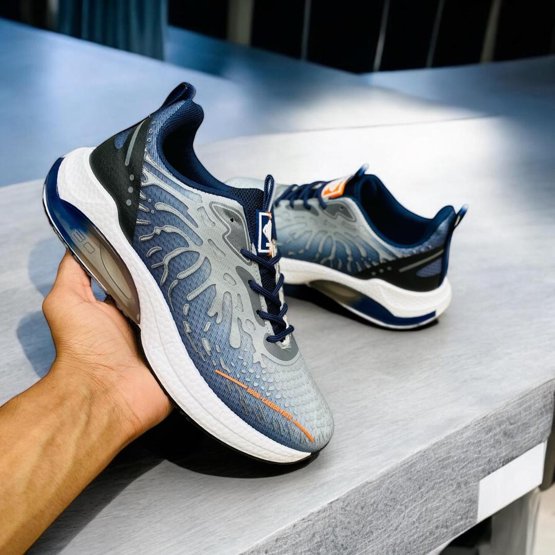 Men's Casual Sneakers Grey - Synthetic Leather Trendy Print Design | Urban Buy Mall