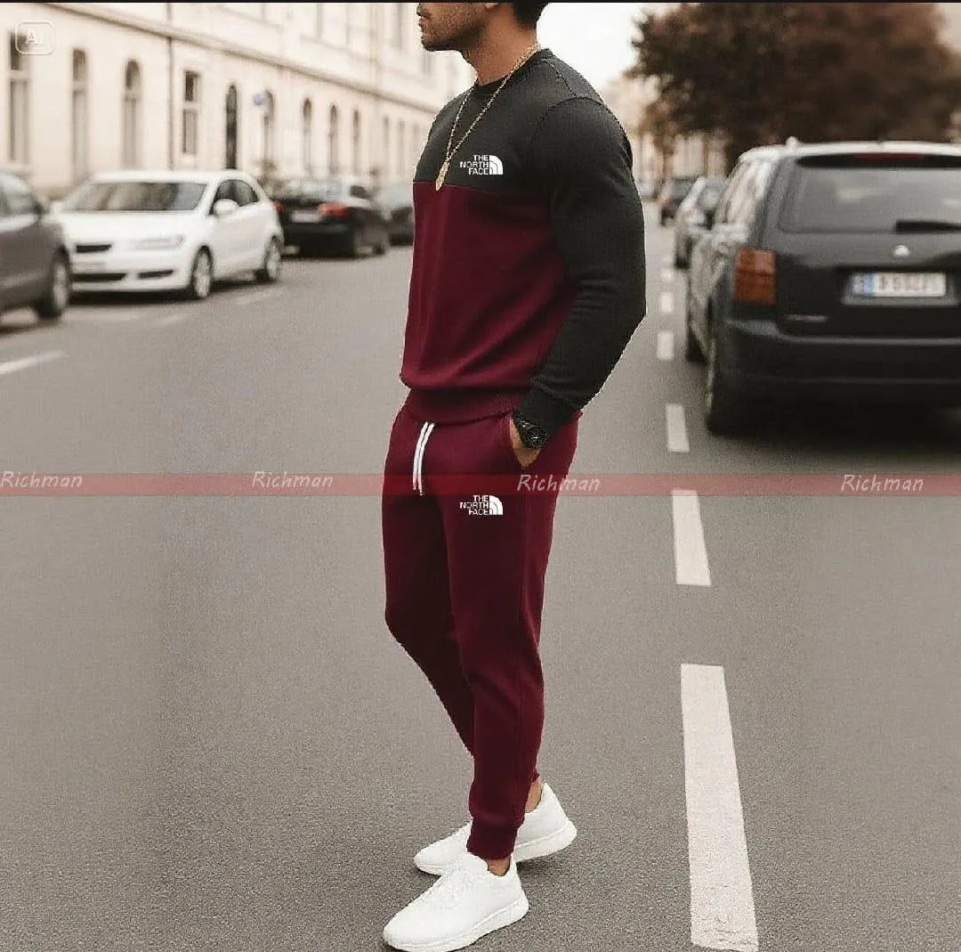 Men's Micro Printed Sweatshirt Track Suit - Urban Buy Mall