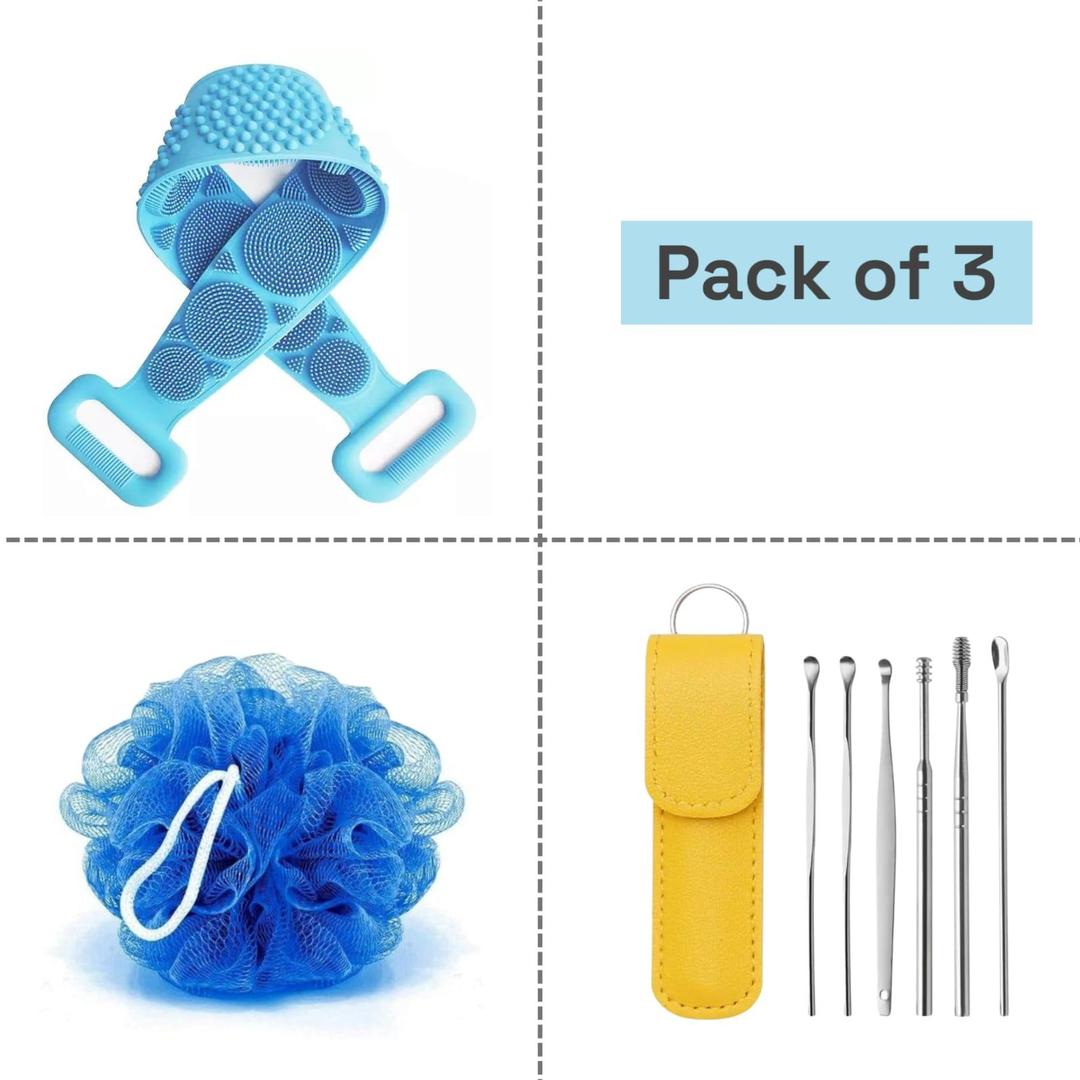 Affordable Effective Solution Cleaning Bundle 3 Piece Bath Scrubber Loofah Earwax Cleaner Urban Buy Mall