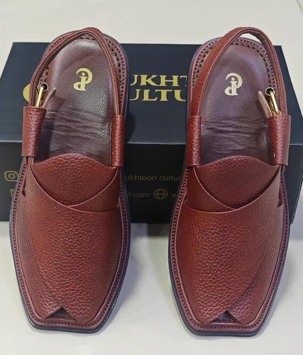 Men's PU Leather Plain Peshawari Chappal