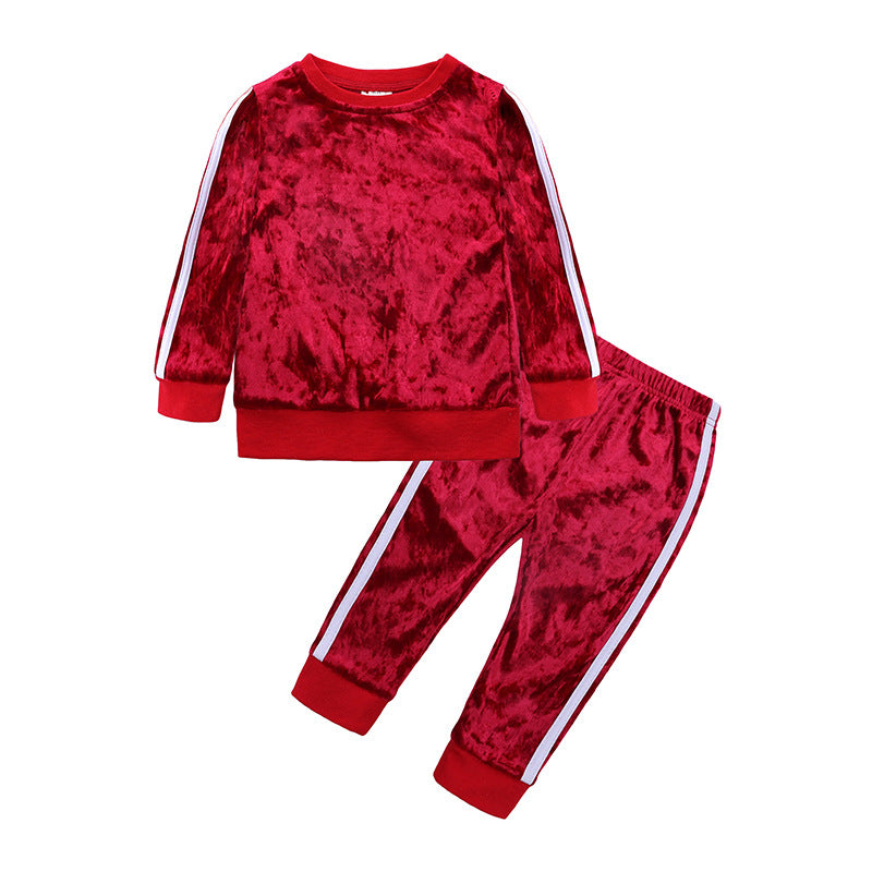 Children's clothing European American spring and autumn children's suit infant boys and girls baby two-piece set